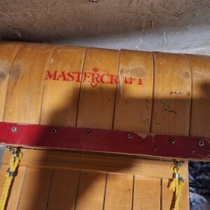 Mastercraft Wooden Sled with Red Accents